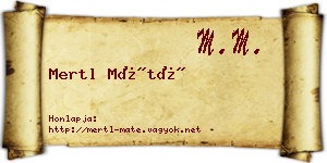 Mertl Máté névjegykártya
